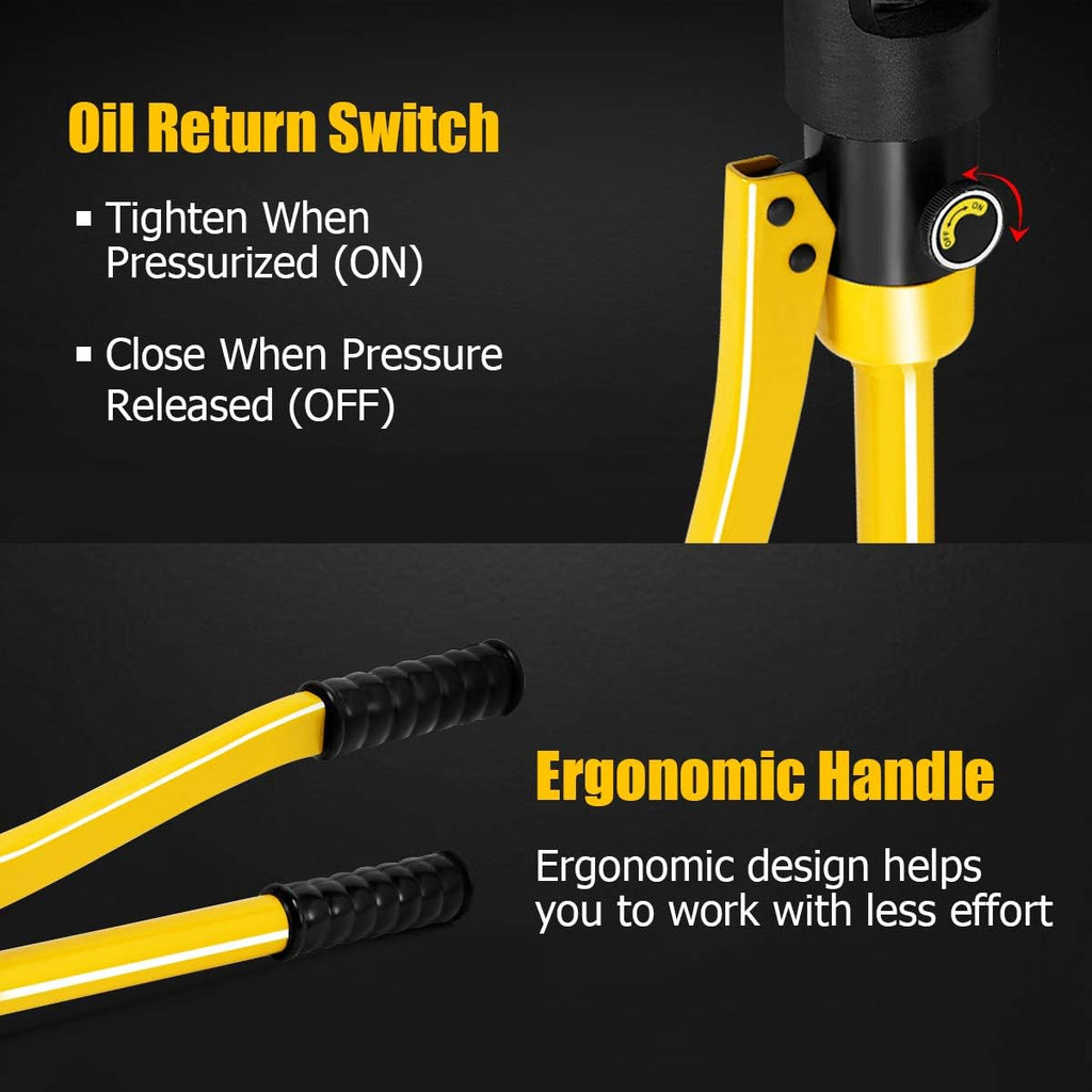 16 Ton Hydraulic Wire Crimper with 11 Dies B4265
