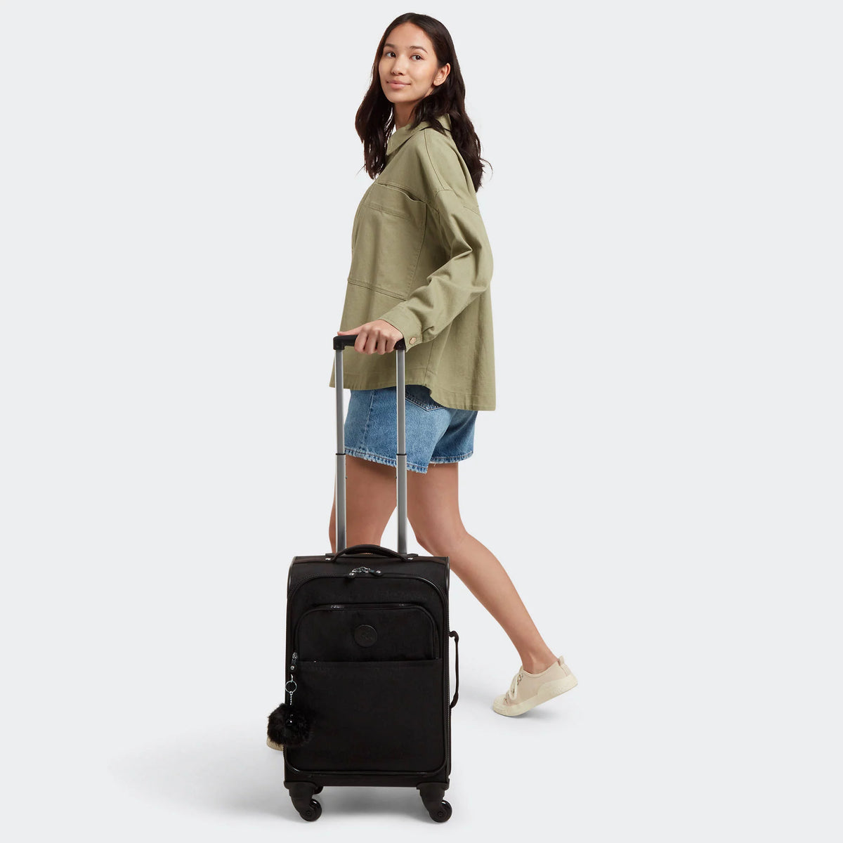 Metallic Soft Shell Carry-On Rolling Luggage O169