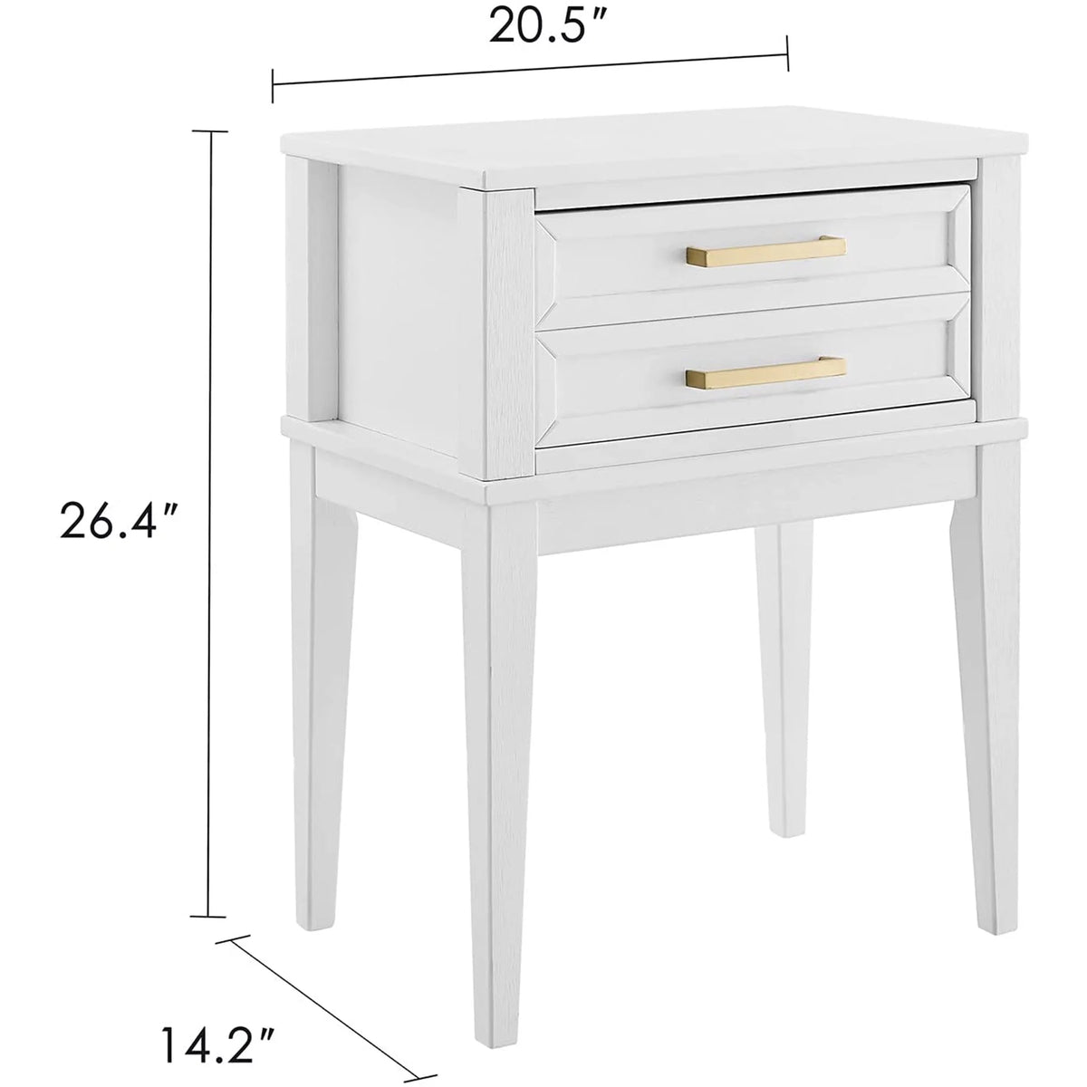 Mid Century Modern 2 Drawer Solid Wood Nightstand Z58995