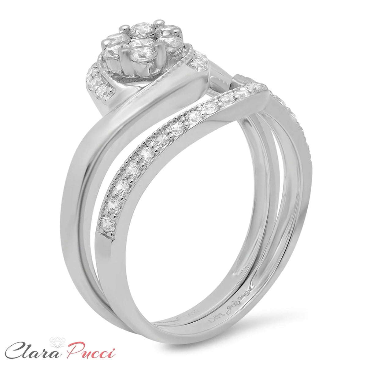 18K White Gold Diamond Engagement Ring M156