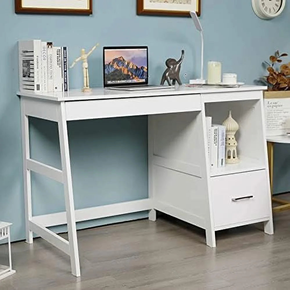 47.5" Computer Desk with 2 Drawers Black U635