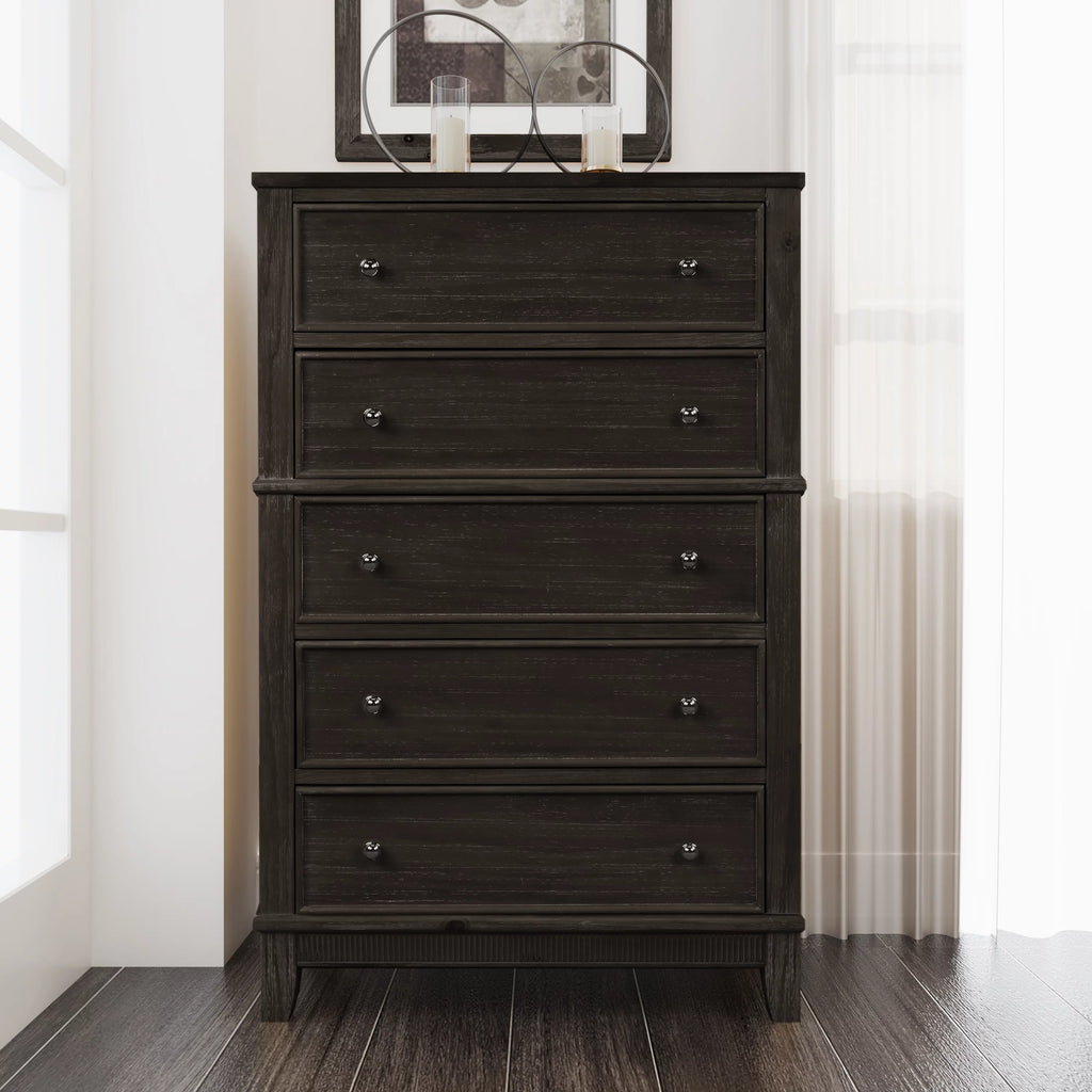 5 Drawers Solid Wood Chest P607