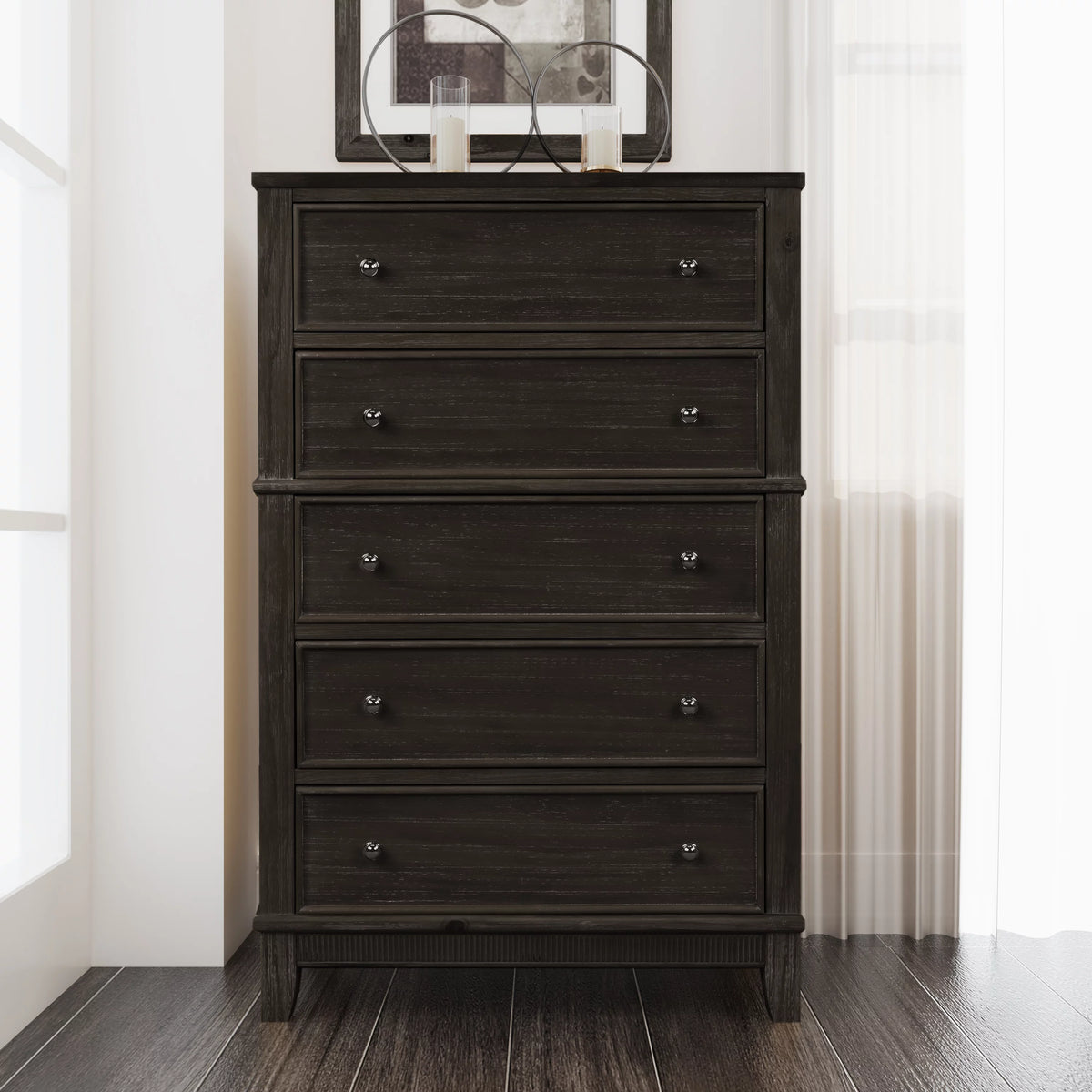 5 Drawers Solid Wood Chest P607