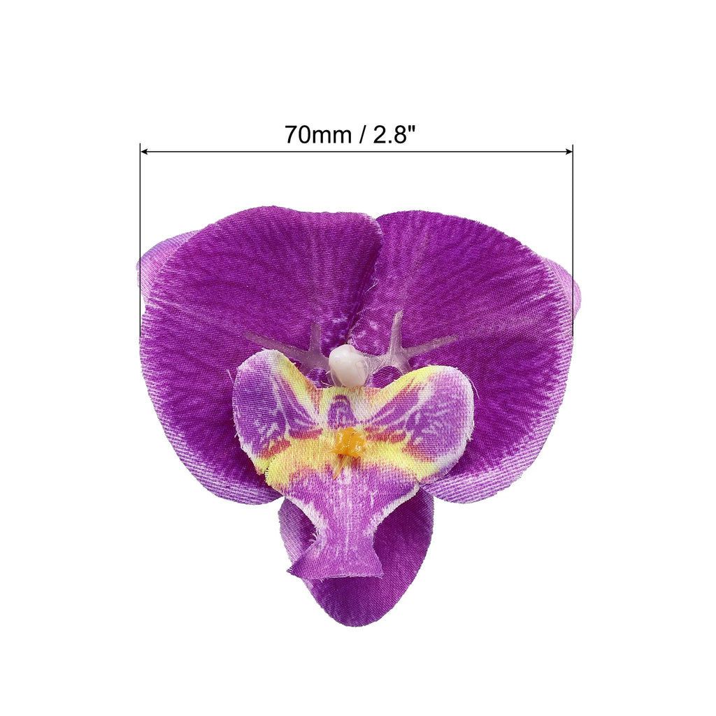 80Pack 2.8" Artificial Silk Butterfly Orchid Flower Heads Dark Purple M87926