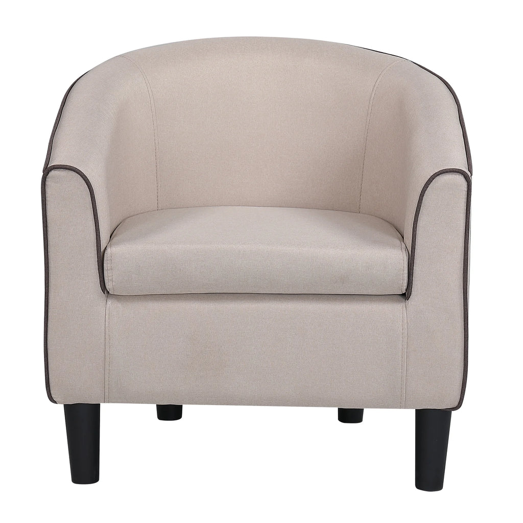 Beige Accent Chair with Ottoman M410