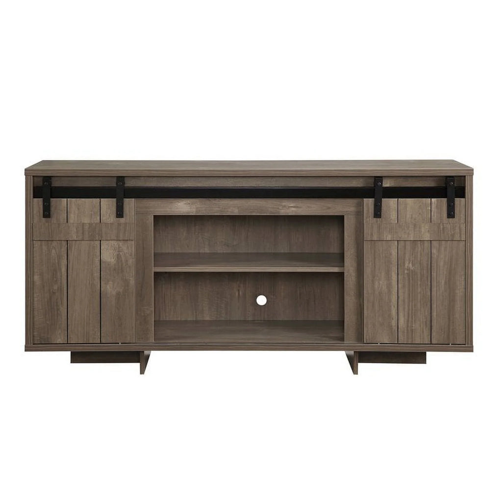 Modern Wood TV Stand in Gray Washed W44454