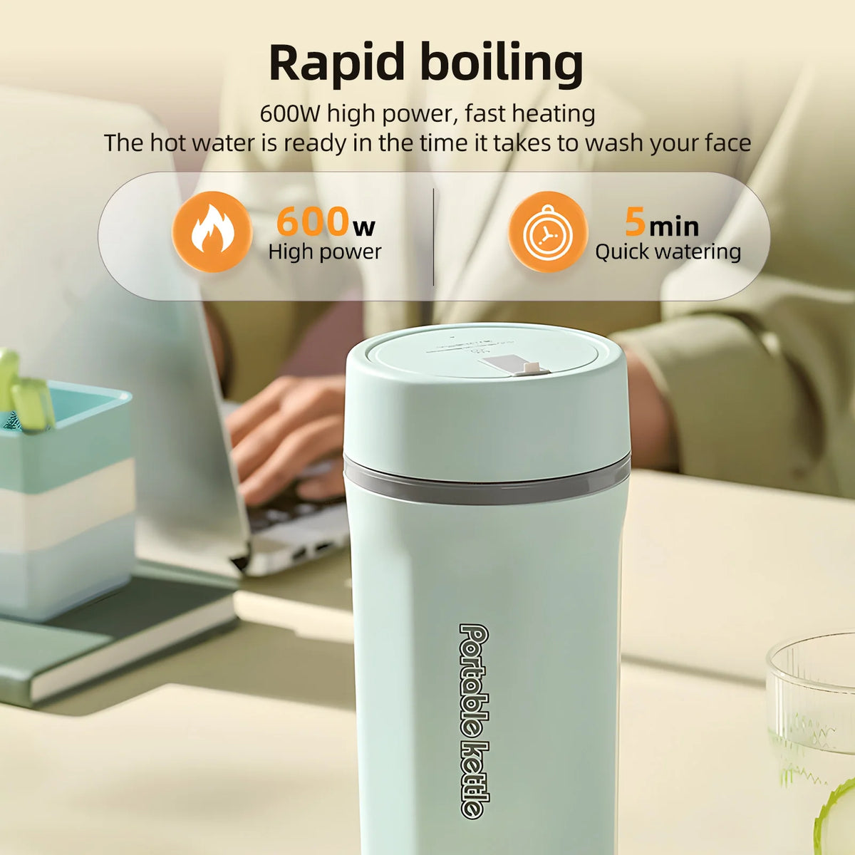 500ml Stainless Steel Electric Kettle H2408