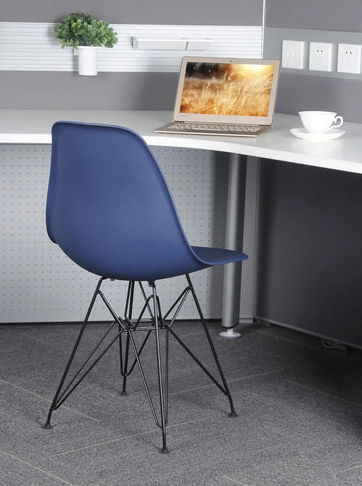 Blue Plastic Modern Dining Chairs Set of 4 B817551