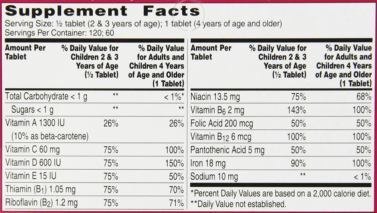 Children's Multivitamin plus Iron Chewable Tablets, 60-Count P933
