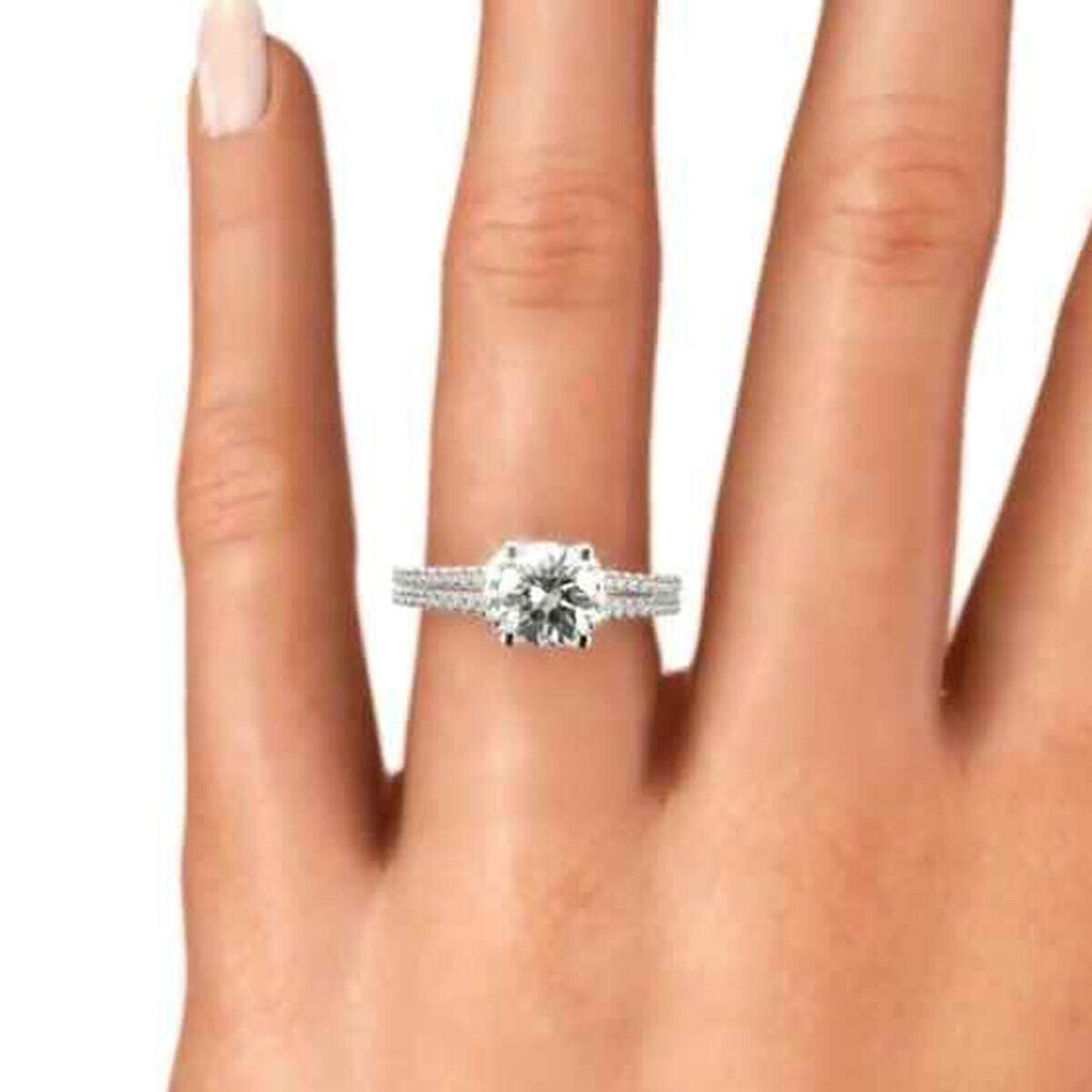 18K White Gold Plated Moissanite Engagement Ring X21994