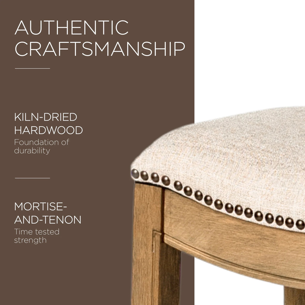 30" Bar Height Stool with Cream Fabric I31660