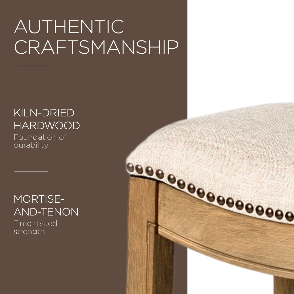 30" Bar Height Stool with Cream Fabric I31660