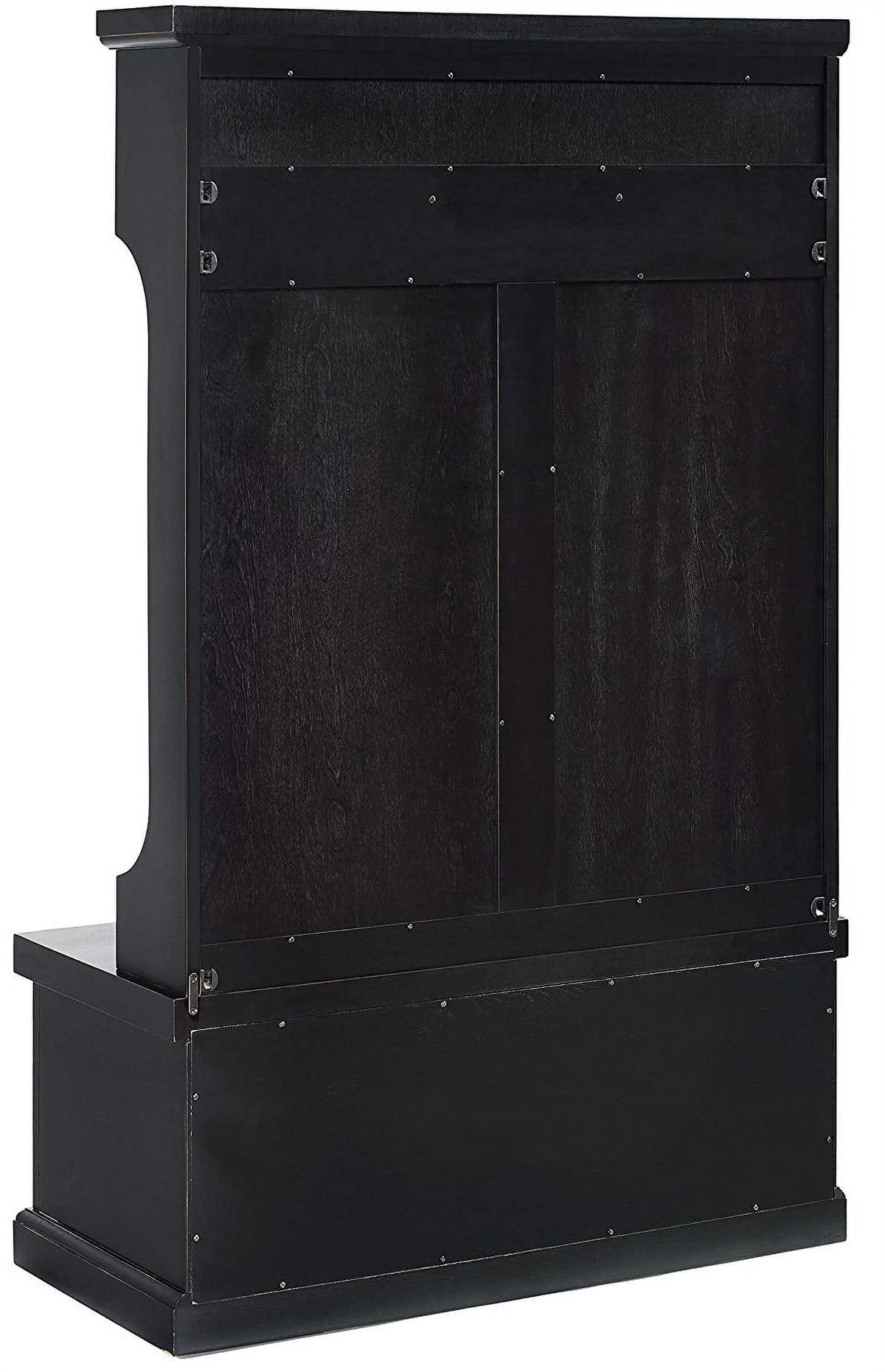 Distressed Black Wood Hall Tree H371