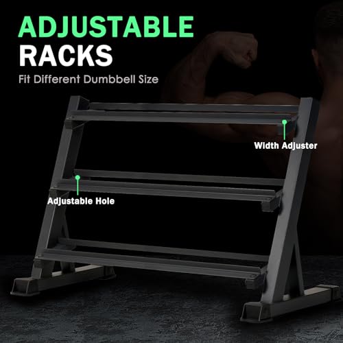 Heavy Duty Steel 3-Tier Dumbbell Rack 1100 LBS Capacity A469830