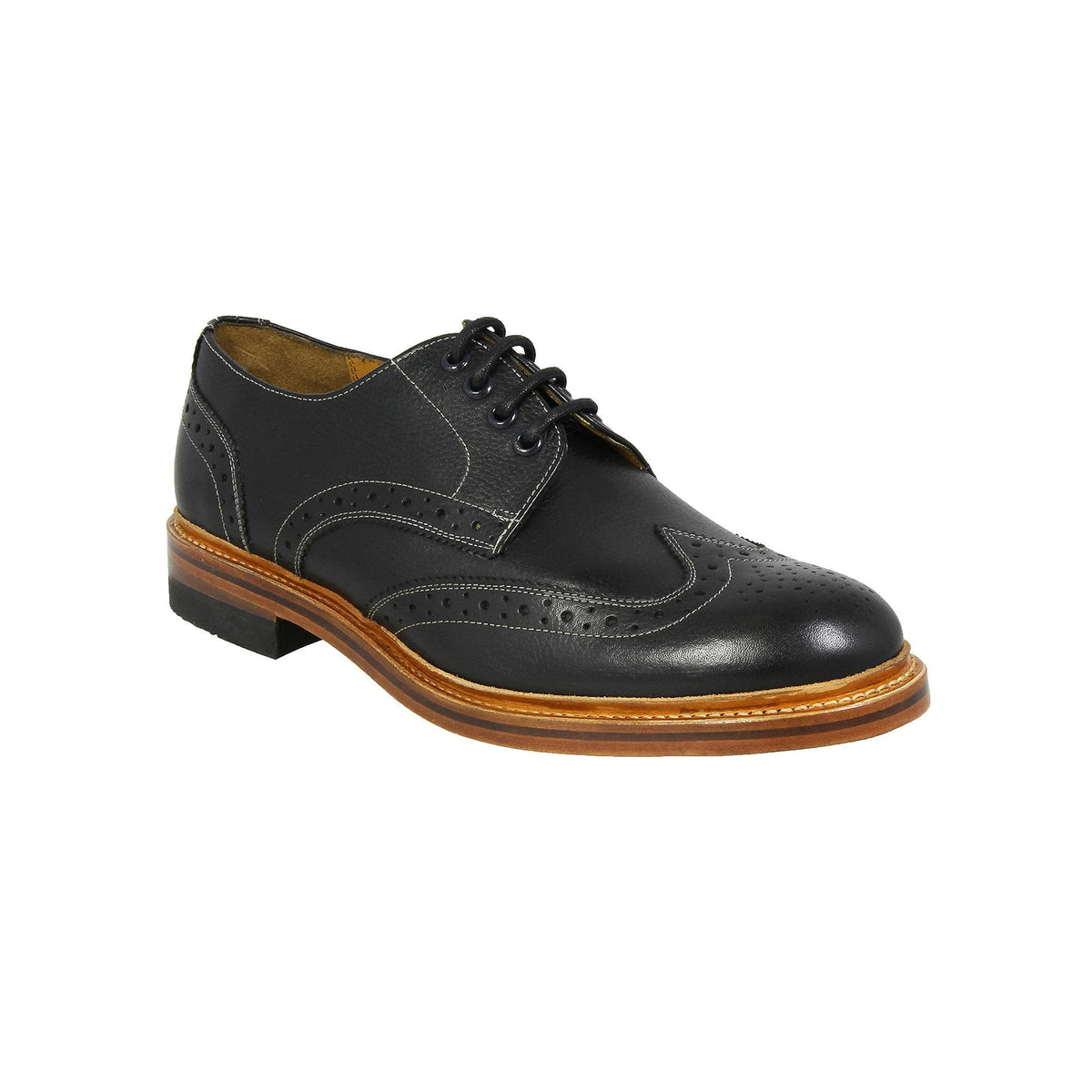 Black Monk Strap Wingtip Shoes R88245