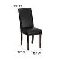 Black Faux Leather Panel Back Parson's Chair E367580