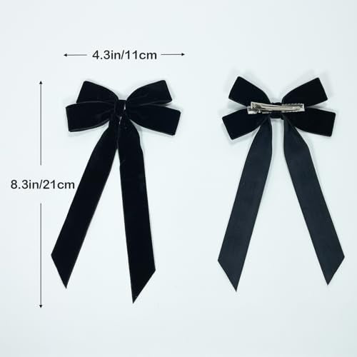 Velvet Hair Bow Hair Clips J7972