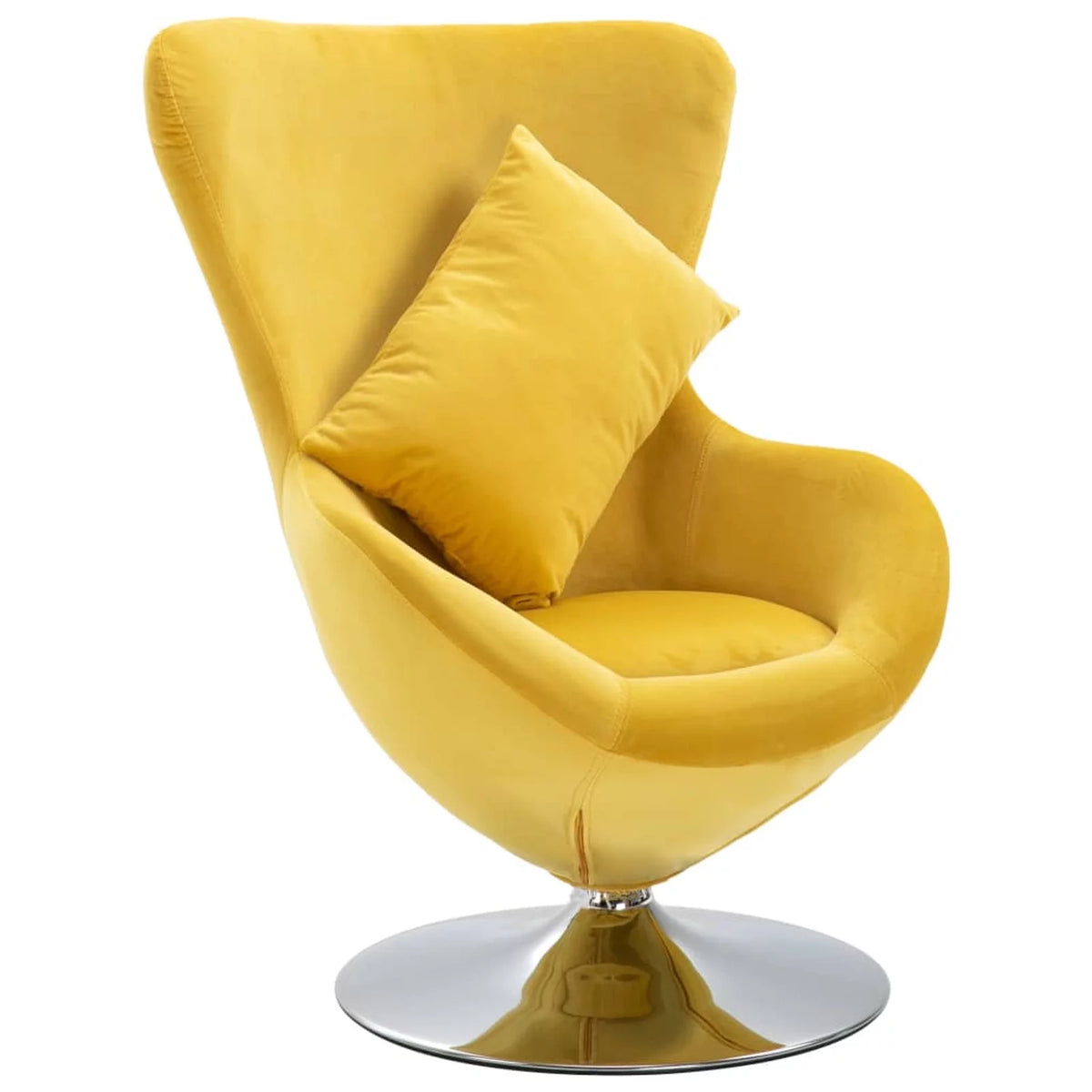 Swivel Egg Chair with Cushion Yellow R56586