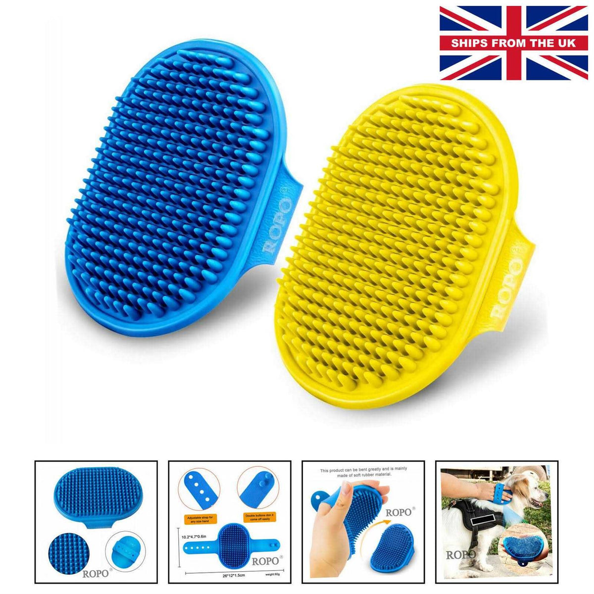 Dog Grooming Brush, Pet Shampoo Bath Brush 2pcs K94383