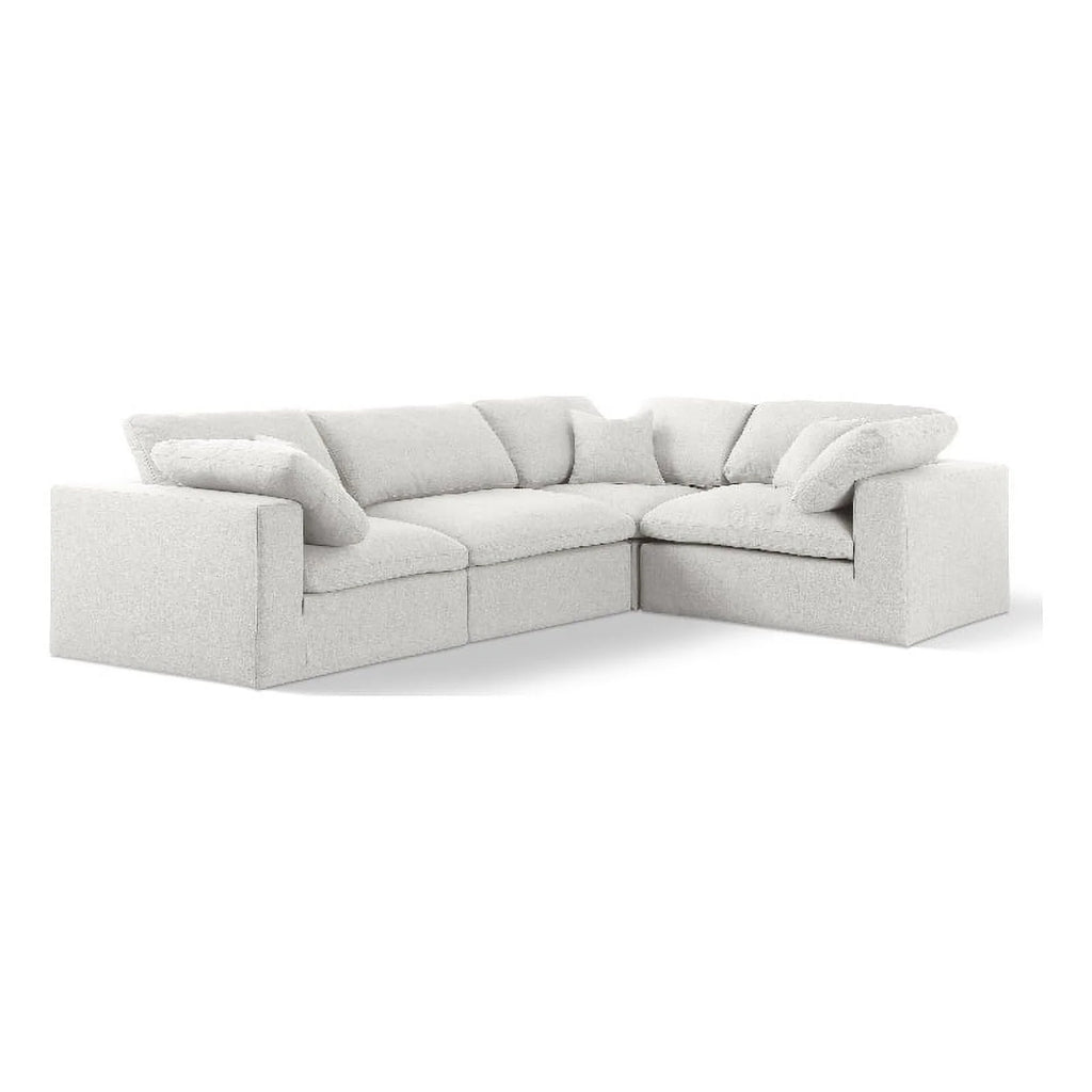 Cream Linen Fabric Modular Sectional S6052