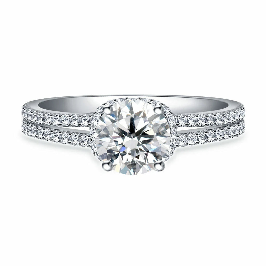 18K White Gold Plated Moissanite Engagement Ring X21994