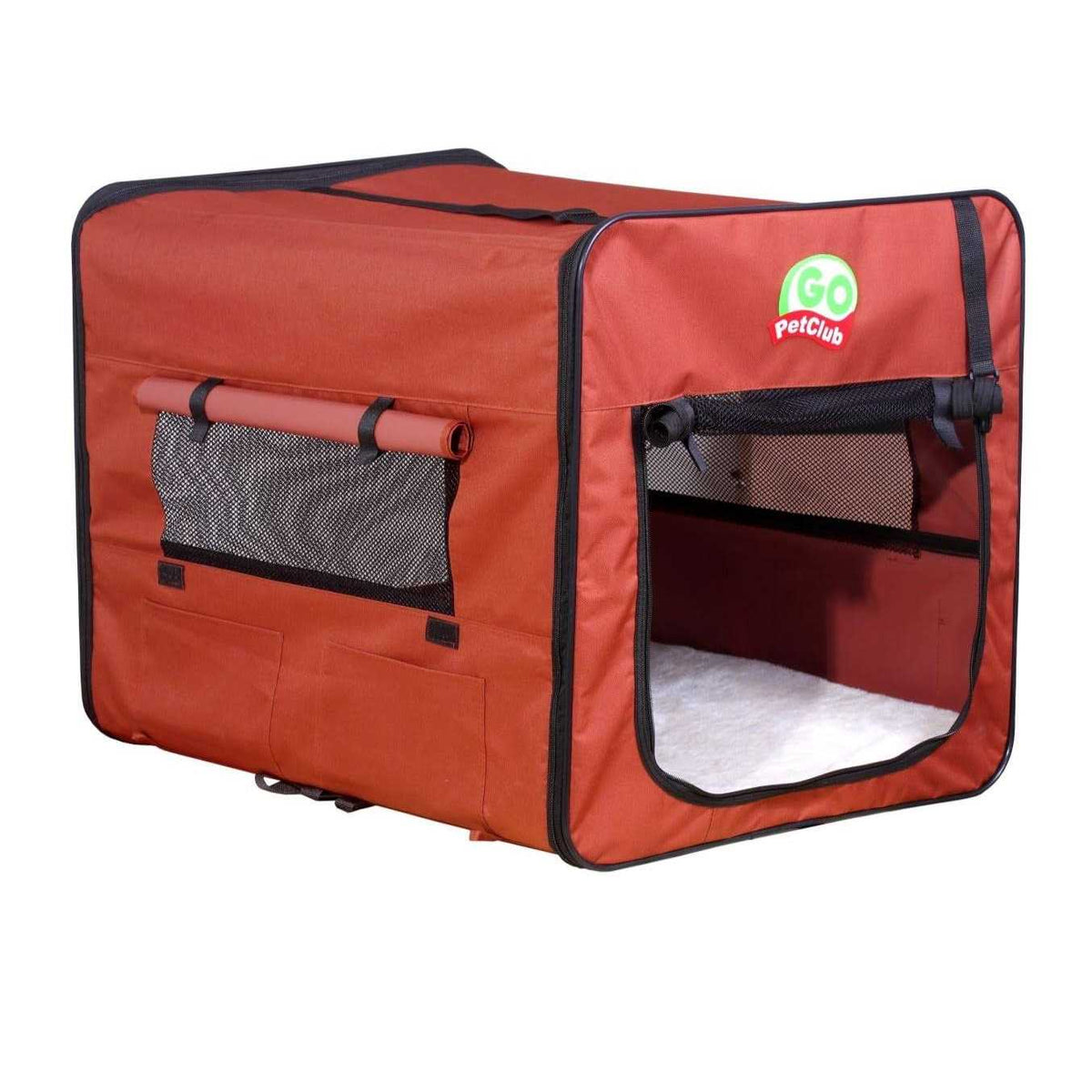 Brown 18 in. Soft Dog Crate X882556