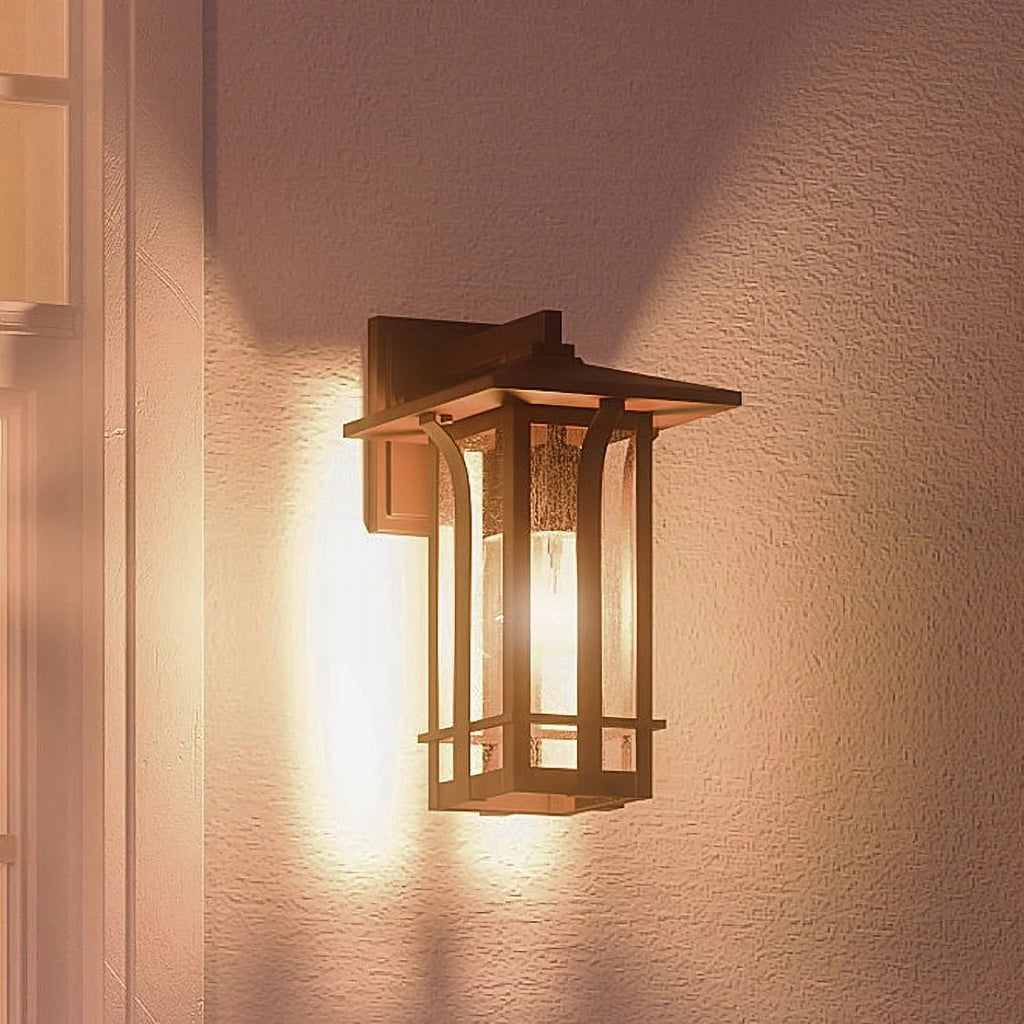 13''H x 7''W Olde Bronze Glass Outdoor Wall Sconce D86998