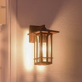 13''H x 7''W Olde Bronze Glass Outdoor Wall Sconce D86998