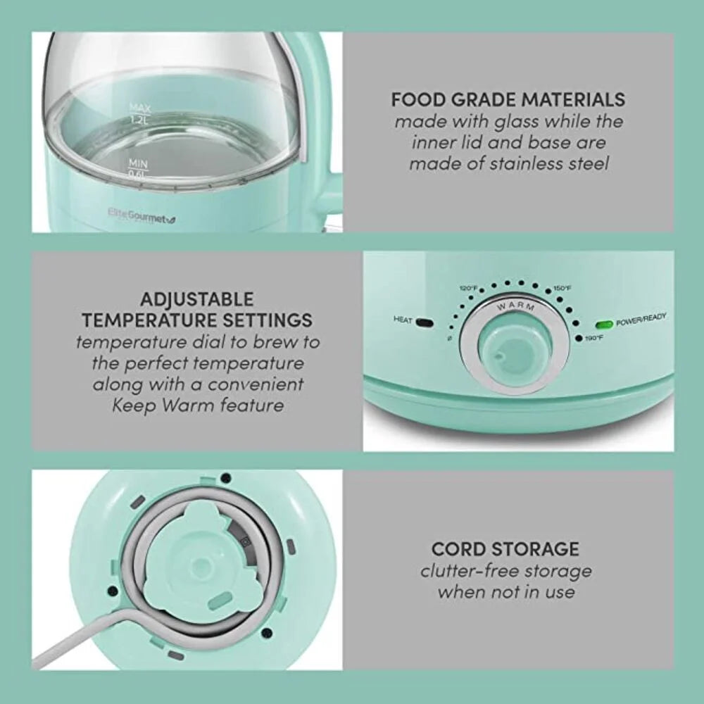 1.2L Adjustable Temperature Electric Glass Kettle J289282