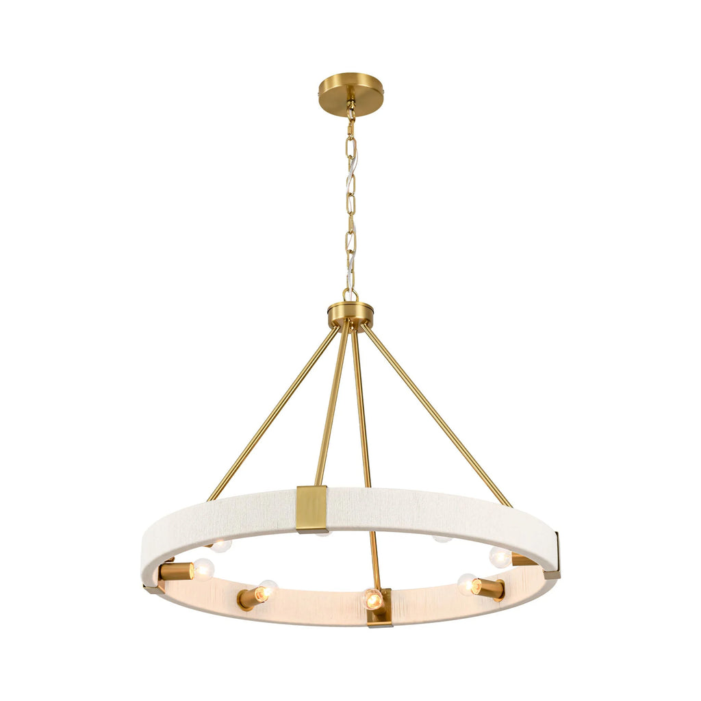 8-Light Dimmable Fabric Ring Chandelier Q157