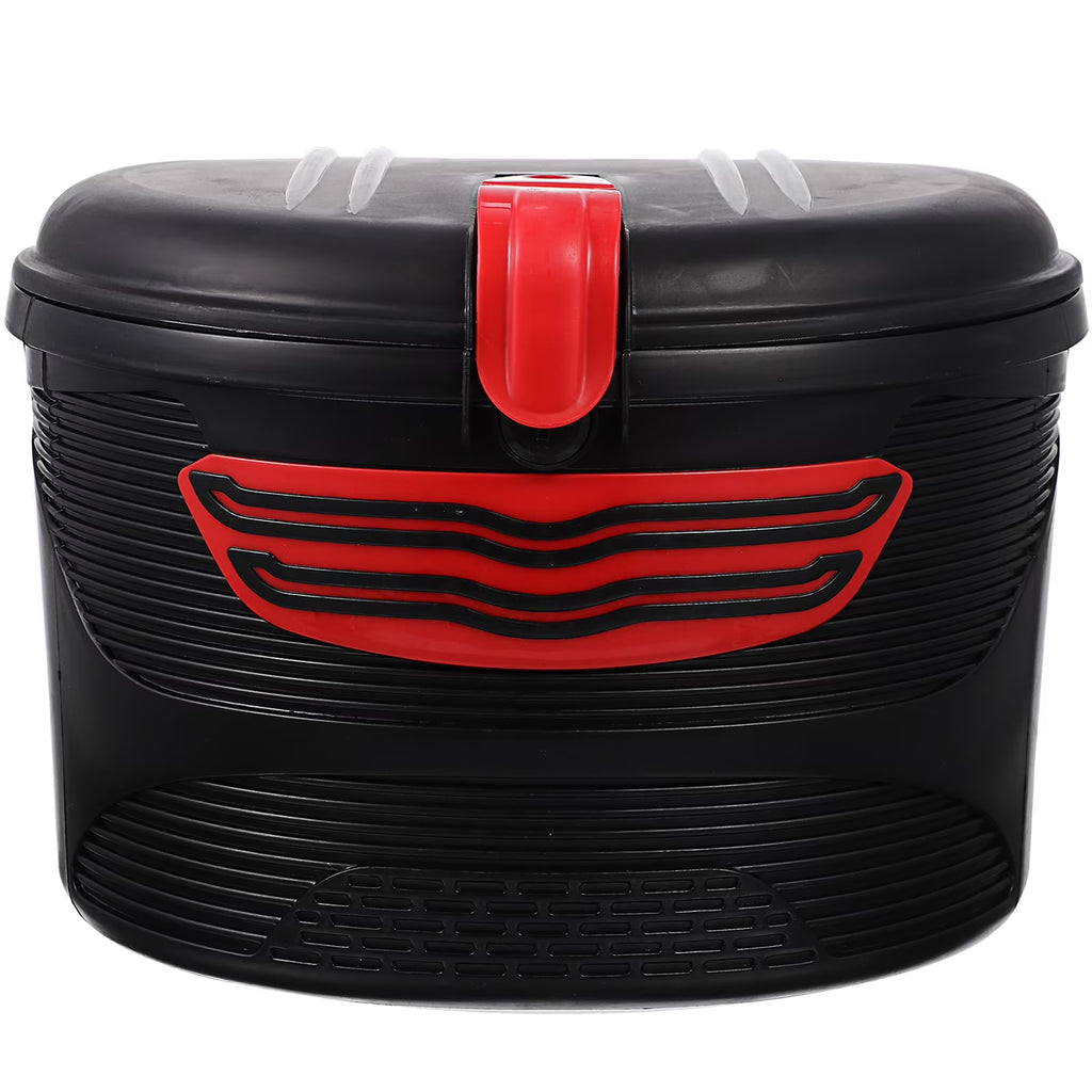 Red Electric Mountain Bike Front Frame Hanging Plastic Storage Basket with Lock V18384