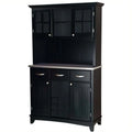 Black 3 Drawer Wine Rack Buffet with Hutch O191