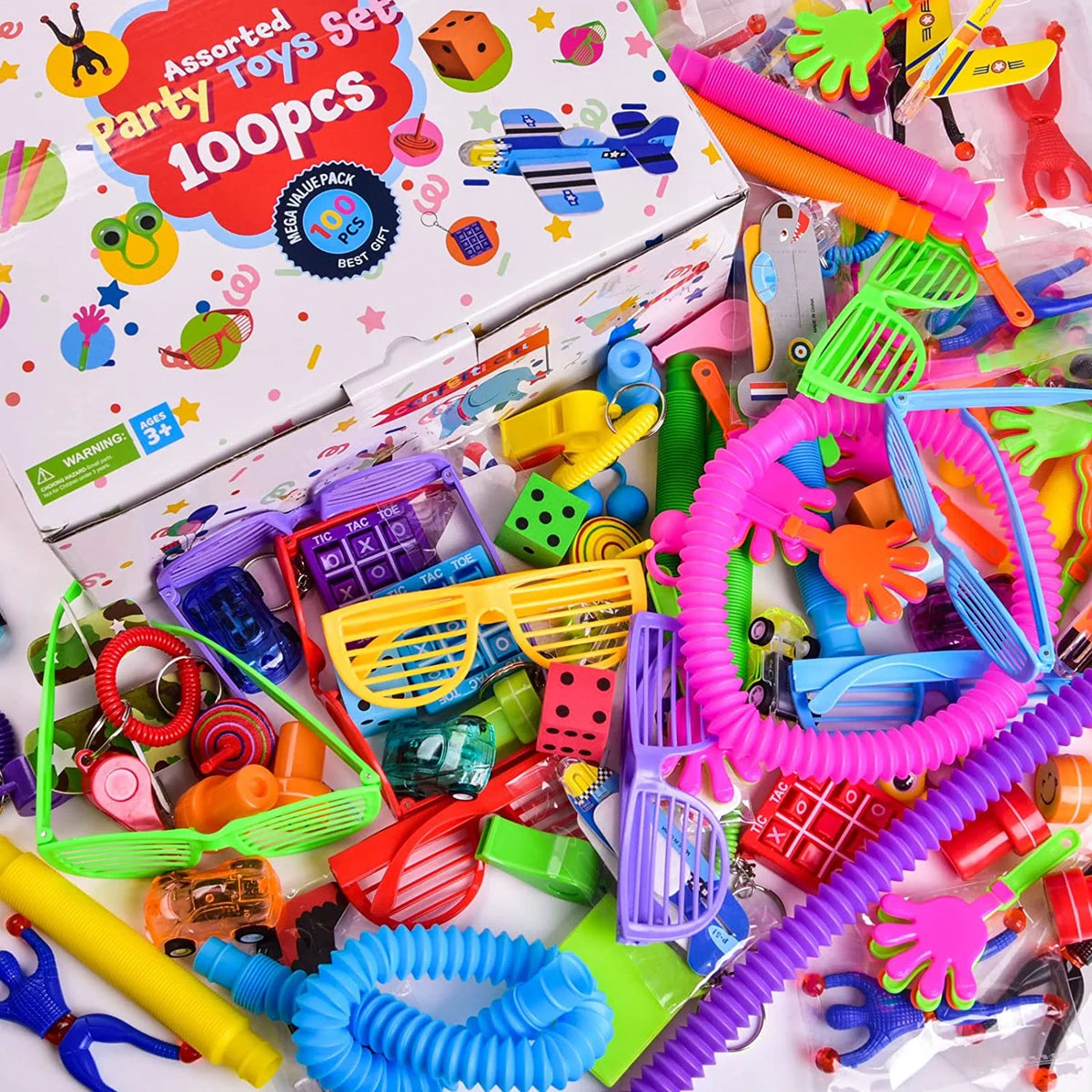 100 Pc Assorted Party Toys Set W82998