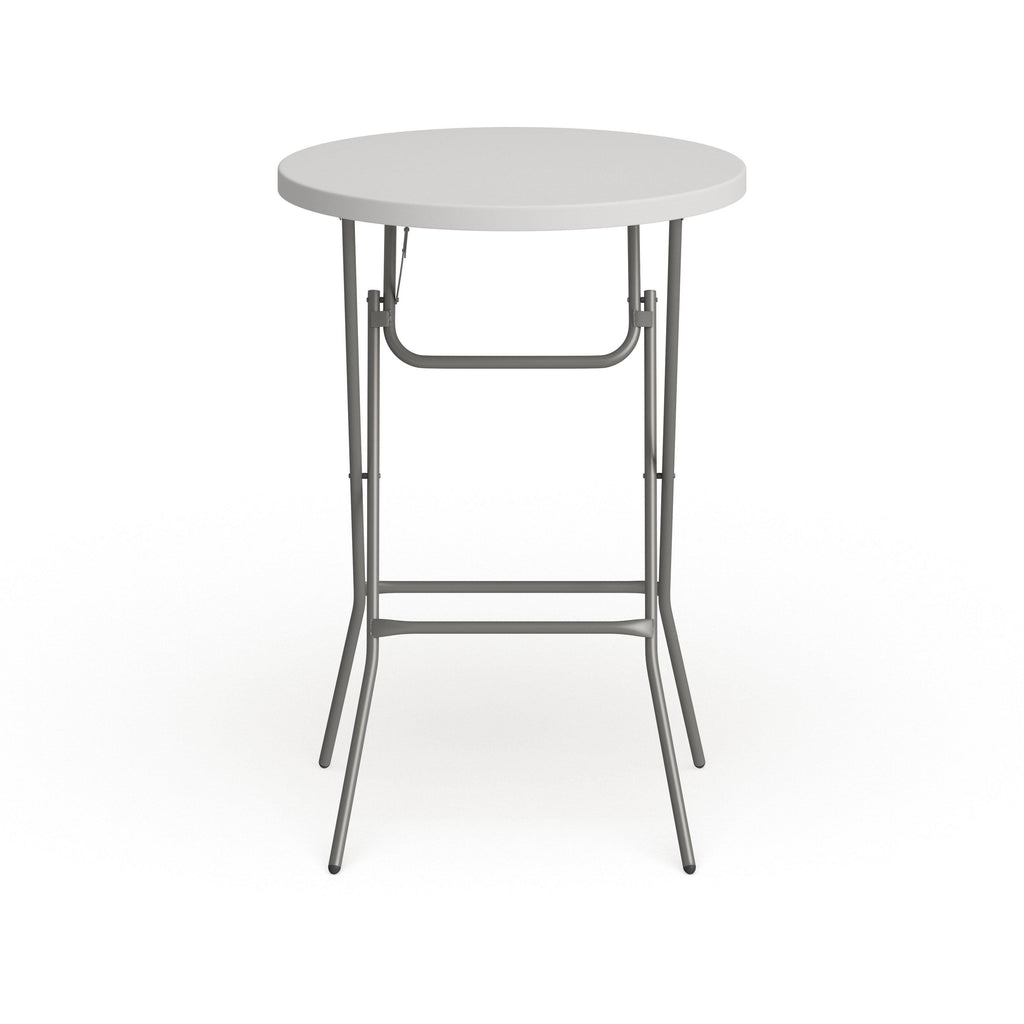32-Inch Round Granite White Plastic Bar Height Folding Table Y5266