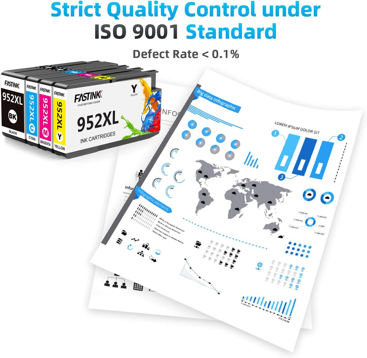 Compatible 952XL High Yield Ink Cartridges 4-Pack B6763