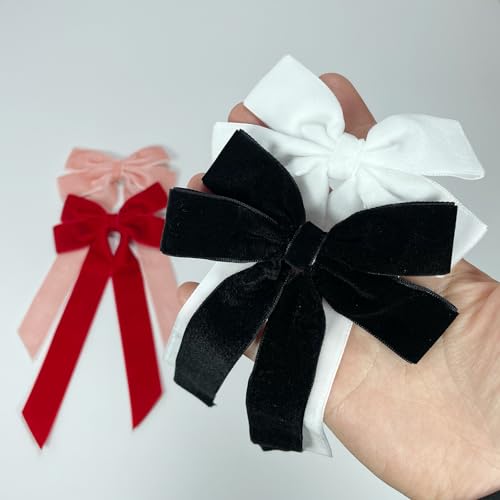 Velvet Hair Bow Hair Clips J7972