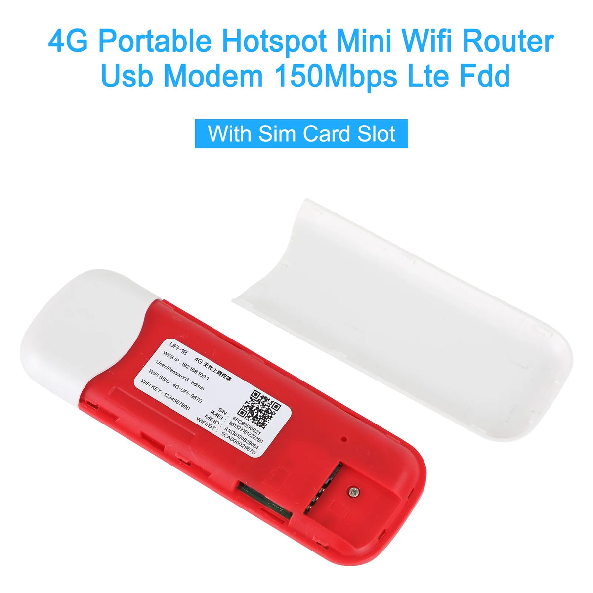 4G Unlocked Portable Hotspot Mini Wifi Router USB Modem 100Mbps LTE A101662