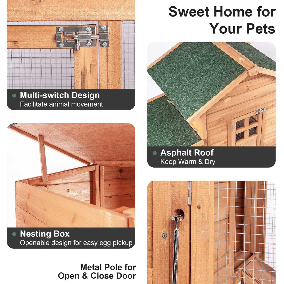 Large Wooden Chicken Coop with Ventilation W189385