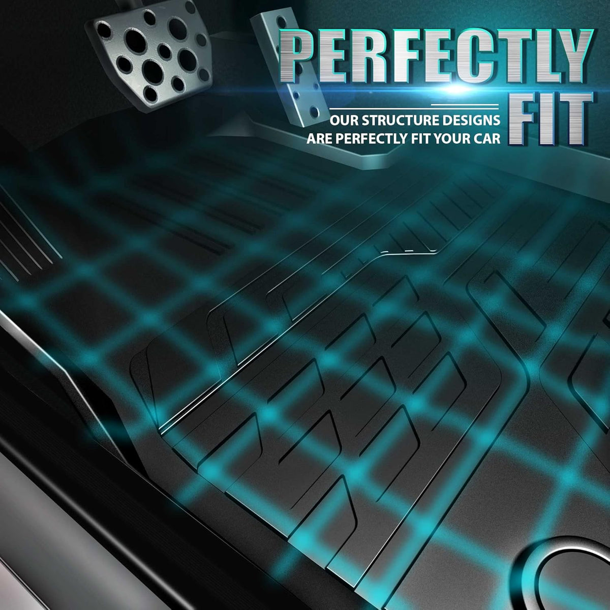 TPE Black All Weather Car Floor Mats for Honda Civic R2902