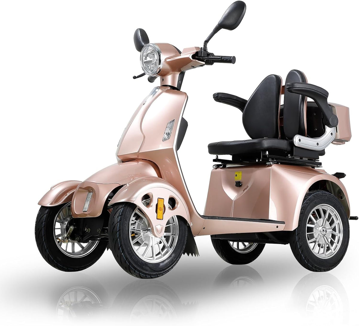 800W Heavy Duty 4 Wheel Mobility Scooter 500lbs Capacity with 3-Speed Control & USB Charger Port, Under Seat Storage, Rose Y8640