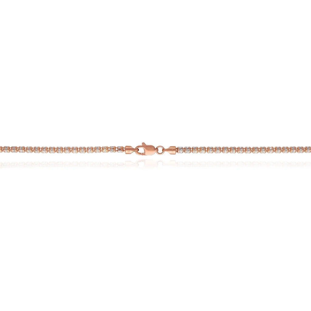 14K Rose Gold Diamond-Cut Mesh Chain Necklace 16"-24" K2669