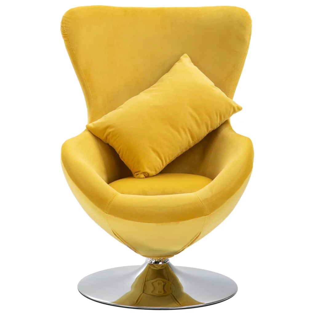 Swivel Egg Chair with Cushion Yellow R56586