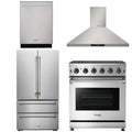 30 Gas Range, Range Hood, Refrigerator, Dishwasher F989