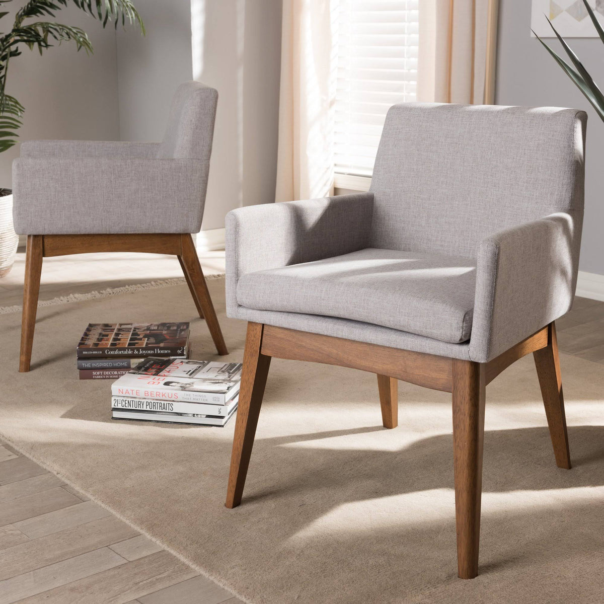 Grey/Beige Dining Armchair, Set of 2 Z46339