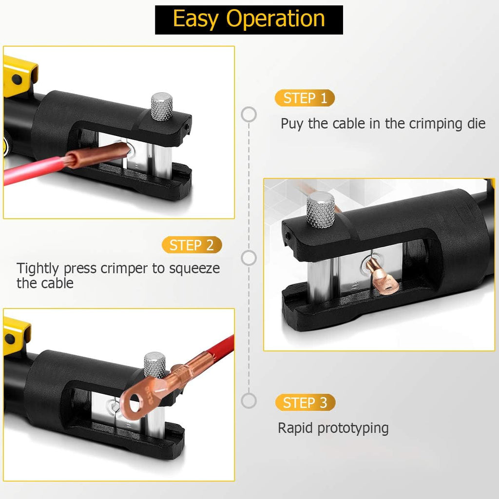 16 Ton Hydraulic Wire Crimper with 11 Dies B4265