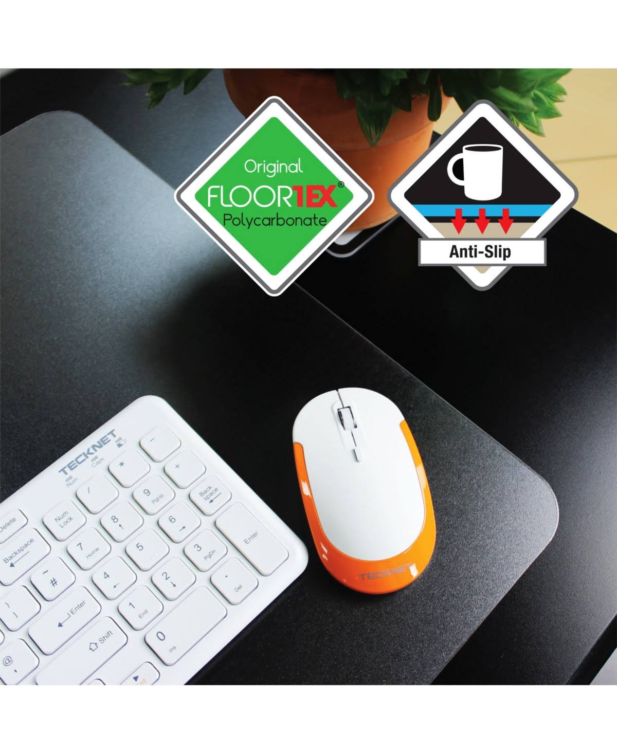 Desk Pad 29.1 in x 59.1 in Polycarbonate Crystal Clear J239