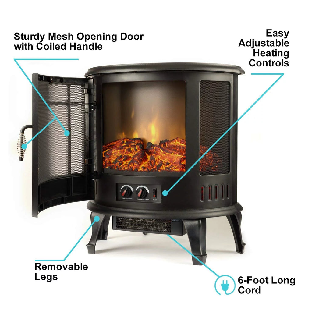 Black Free Standing Electric Fireplace Stove B687