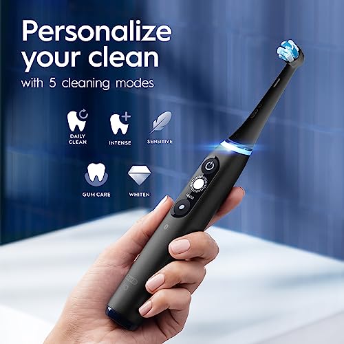 Black Rechargeable Electric Toothbrush with 5 Cleaning Settings, 2 Replacement Heads, and Travel Case Q6858