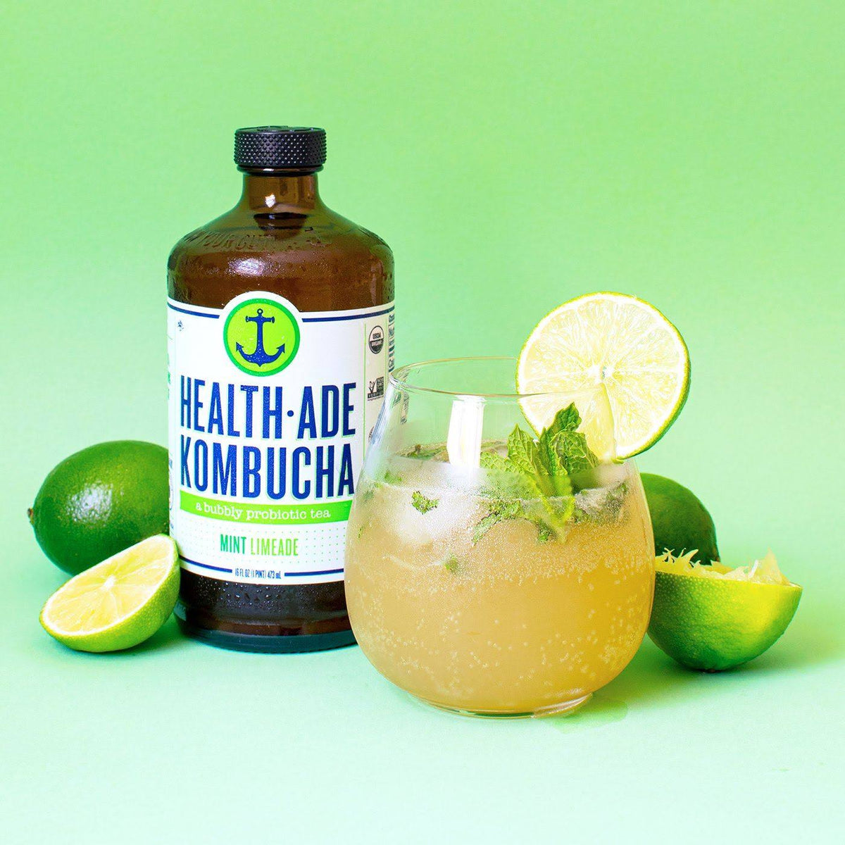 Mint Limeade Kombucha 12 pack 16 fl oz L935