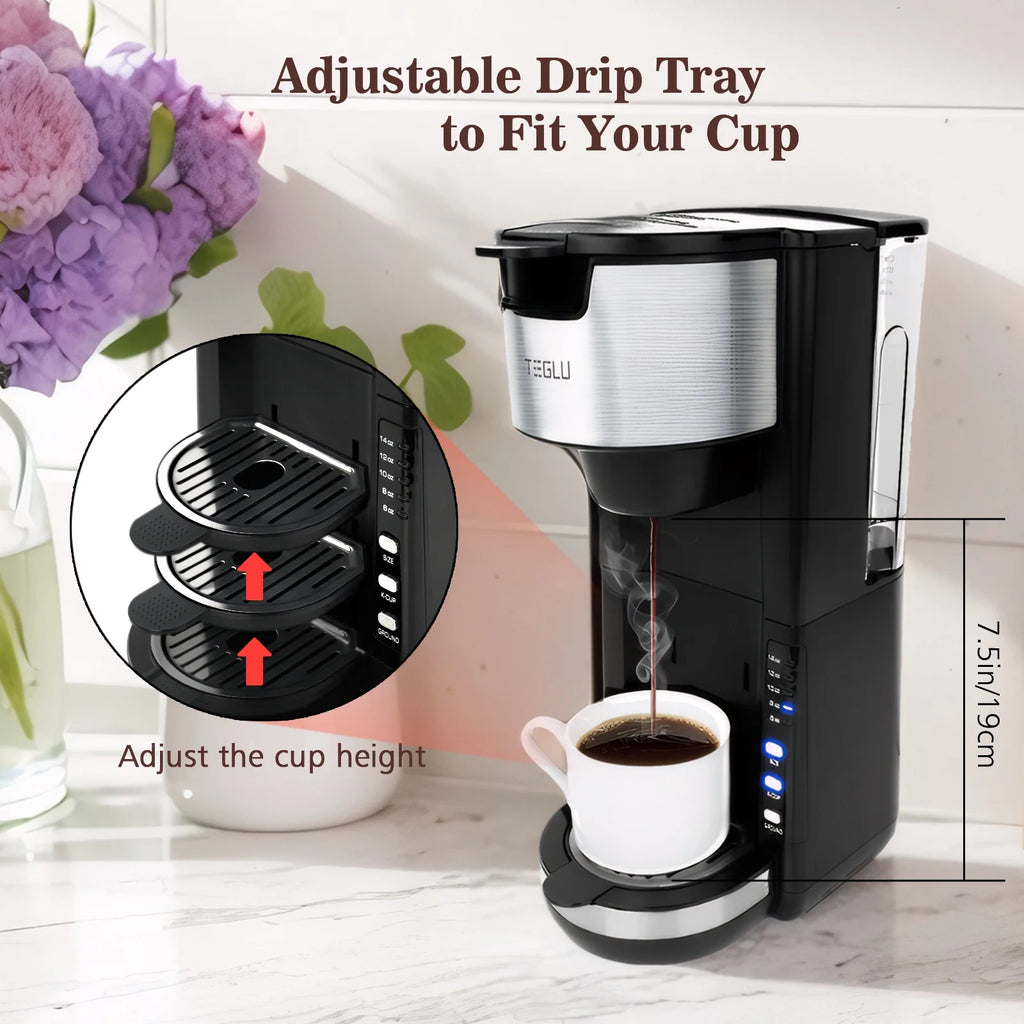 Black Single Serve Coffee Maker with 30 Oz Water Tank O280